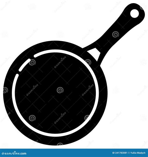 Frying Pan Isolated On White Background. Frying Pan. Silhouette Symbol ...