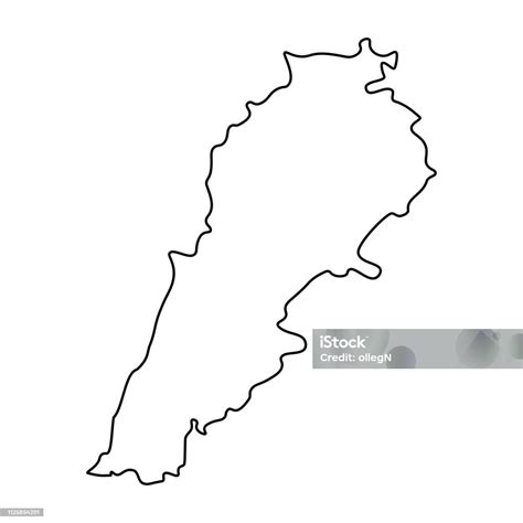 Map Of Lebanon Outline Silhouette Of Lebanon Map Vector Illustration Stock Illustration ...