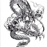 Grey-ink smiling climing demon dragon tattoo design - Tattooimages.biz