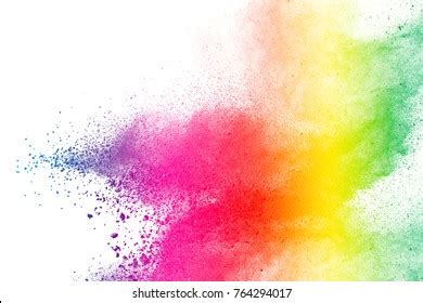 Splash Colorful Powder Over White Background Stock Photo 764294017 | Shutterstock