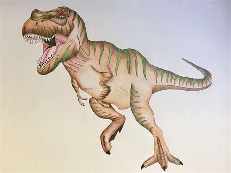 Tyrannosaurus Rex T-Rex dinosaur art colored dinosaur T-rex colored ...