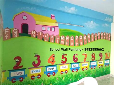 Educational Wall Painting for Primary School | School Wall Painting Artist