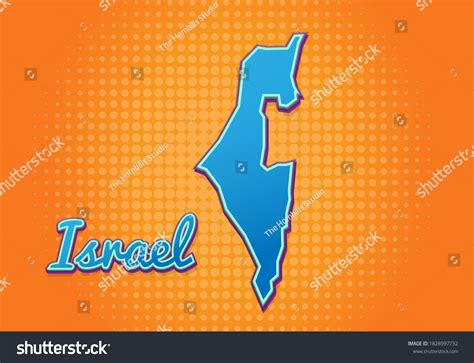 Retro Map Israel Halftone Background Cartoon Stock Vector (Royalty Free ...