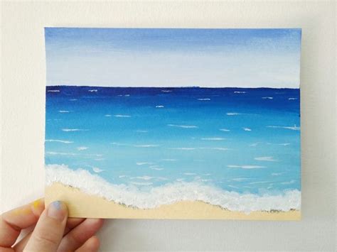 How To Paint An Easy Beach Scene With Acrylic Paint [with video] | Beach scene painting, Beach ...