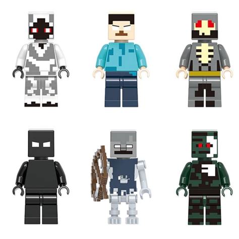 6Pcs Set MineCraft Herobrine Lego Compatible Block Mini Figure Toys 81011 | Mini figures, Custom ...