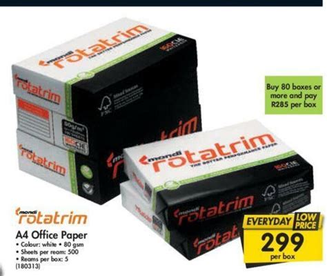 Mondi Rotatrim A4 Office Paper - 180313 offer at Makro