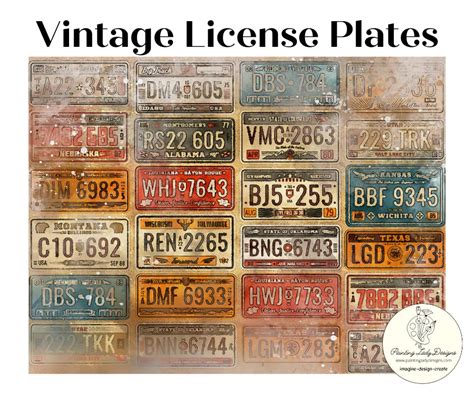 Vintage License Plates Decoupage Paper - Painting Lady Designs – Flippin Furniture Shop