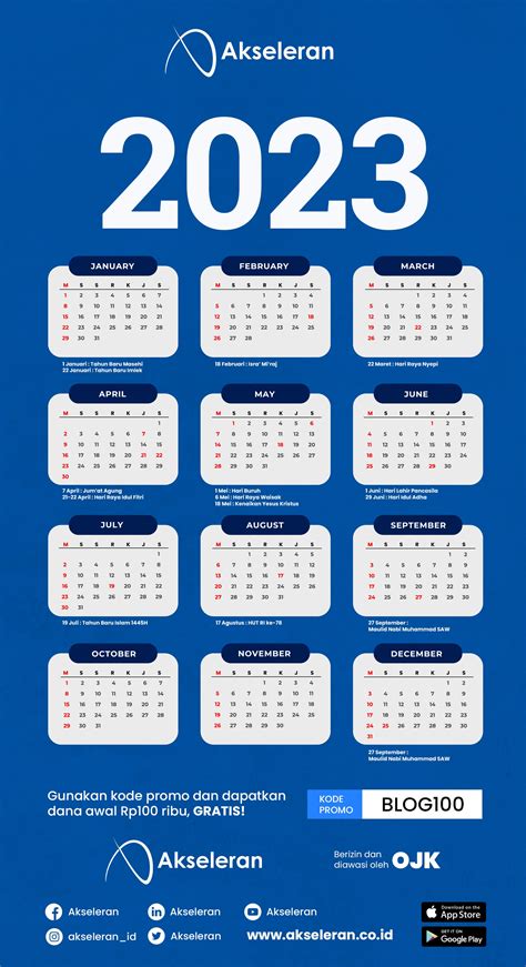 Lengkap! Ini Daftar Hari Libur dan Cuti Bersama Kalender Tahun 2023 - Akseleran Blog