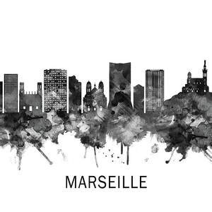 Marseille France Skyline Mixed Media by NextWay Art - Fine Art America