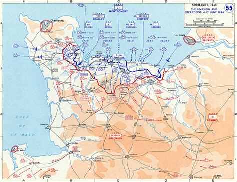 WW2 map of the D-Day invasion on June 6 1944