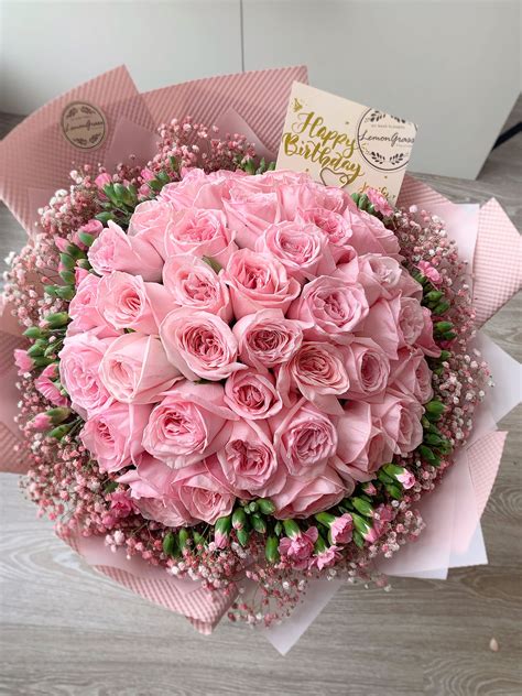 Roses Bouquet Gift, Birthday Flowers Bouquet, Pink Flower Bouquet, Boquette Flowers, Beautiful ...