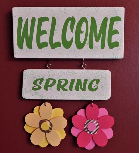 Spring Flowers Welcome Sign | Etsy