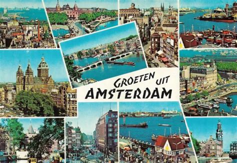 AMSTERDAM - Canal harbor at the central station - Basilica - Magere Brug - 1975 $1.09 - PicClick