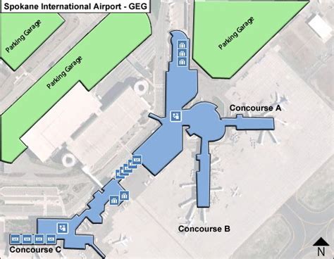 Spokane GEG Airport Terminal Map