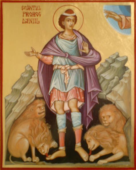 Byzantine-Orthodox-Icons: Sfantul Proroc Daniel in groapa cu lei