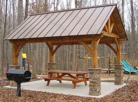 Log Frame Pavilion | Timber Frame Pavilion Plans | pergola | Pinterest ...