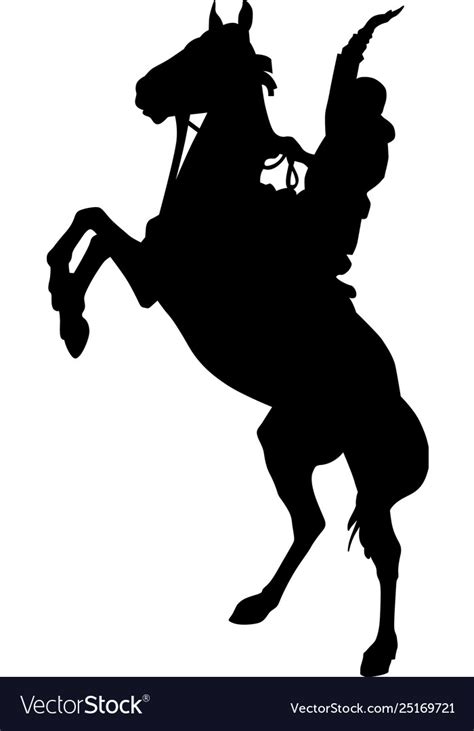 Riding a horse silhouette Royalty Free Vector Image