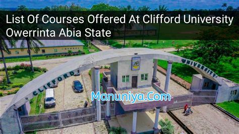 List Of Courses Offered At Clifford University Owerrinta Abia State