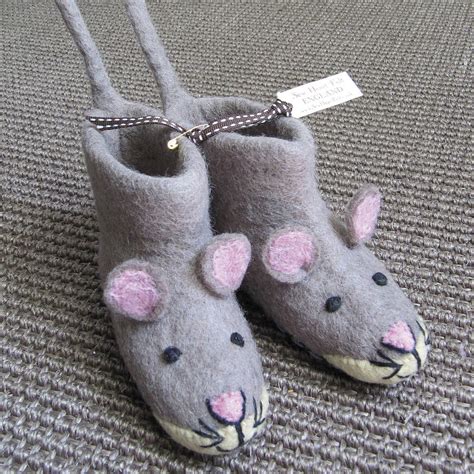 children's mae mouse felt slippers by sew heart felt ...