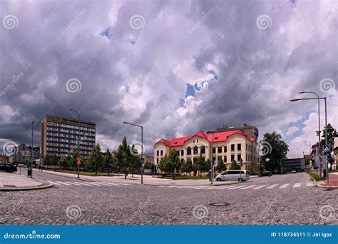 Vsetin, Czech Republic - June 02, 2018: Namesti Svobody Square with ...