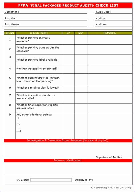 6 Audit Checklist Template Excel - Excel Templates