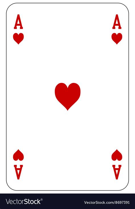 Poker playing card ace heart Royalty Free Vector Image