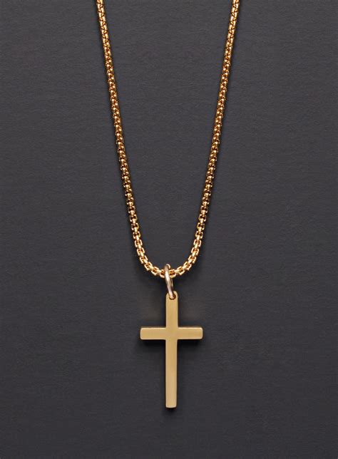 SMALL GOLD CROSS NECKLACE FOR MEN — WE ARE ALL SMITH: Men's Jewelry ...