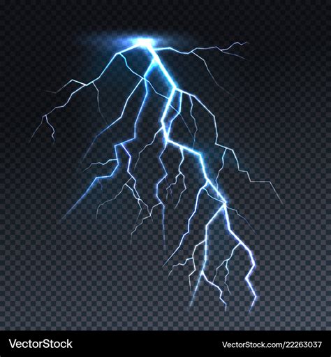 Lightning realistic thunderbolt light Royalty Free Vector