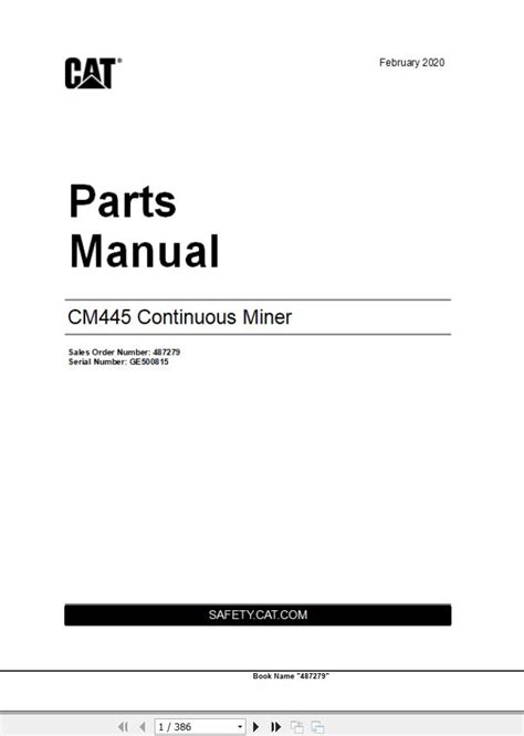 Caterpillar Continuous Miner CM445 Parts Manual EM030184 | Auto Repair ...