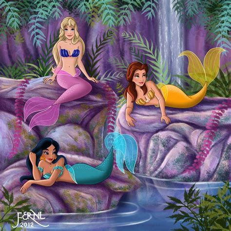 Disney Princess Fan Art: Disney princesses & leading ladies as mermaids | Disney princess fan ...