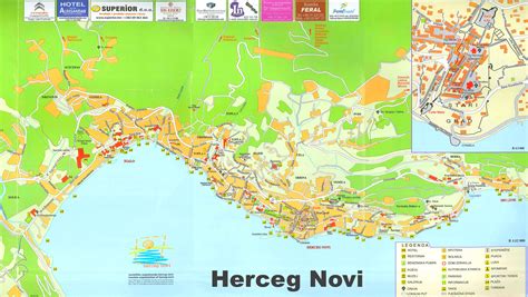 Herceg Novi tourist map - Ontheworldmap.com