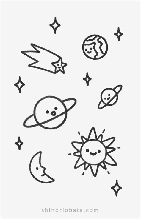 20 Easy Outer Space Drawing Ideas | Space drawings, Outer space drawing, Cute doodles drawings