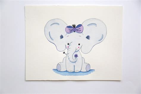 Elephant Nursery Ideas Purple Nursery Set Baby Art - Etsy