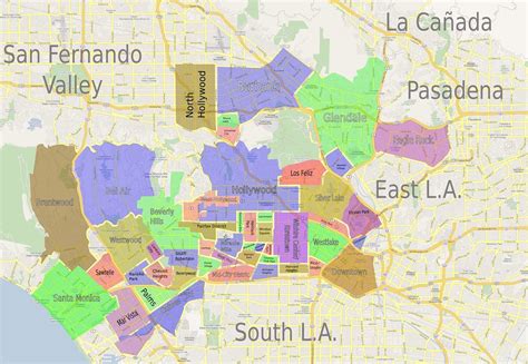 Los Angeles Map Of Neighborhoods - Map