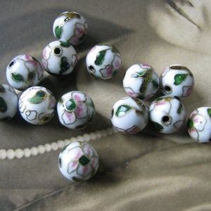 Vintage Cloisonne Beads White Cloissonne Beads Chinese - Etsy