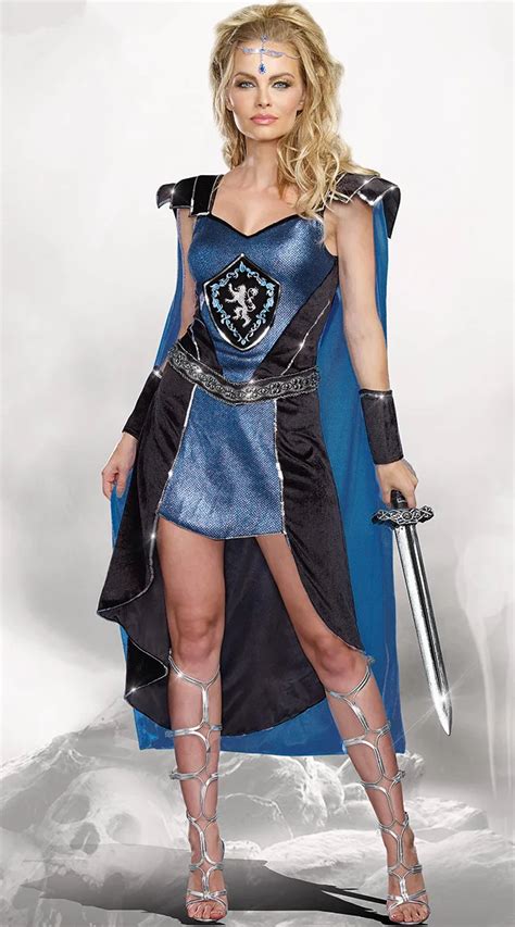 Adult Women Sexy King Slayer Costume Medieval Warrior Knight Kingslayer ...