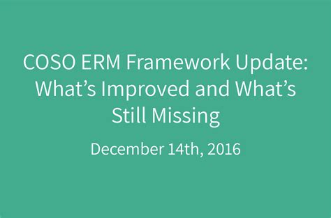 COSO ERM Framework Update: What’s Improved and What’s Still Missing | ERM Software