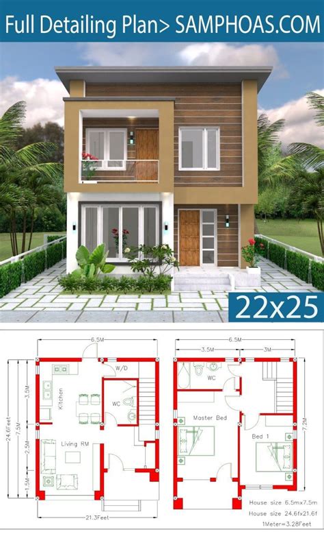 two story house plan with floor plans and measurements for each room in ...