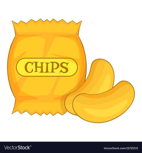 Potato chips icon cartoon style Royalty Free Vector Image