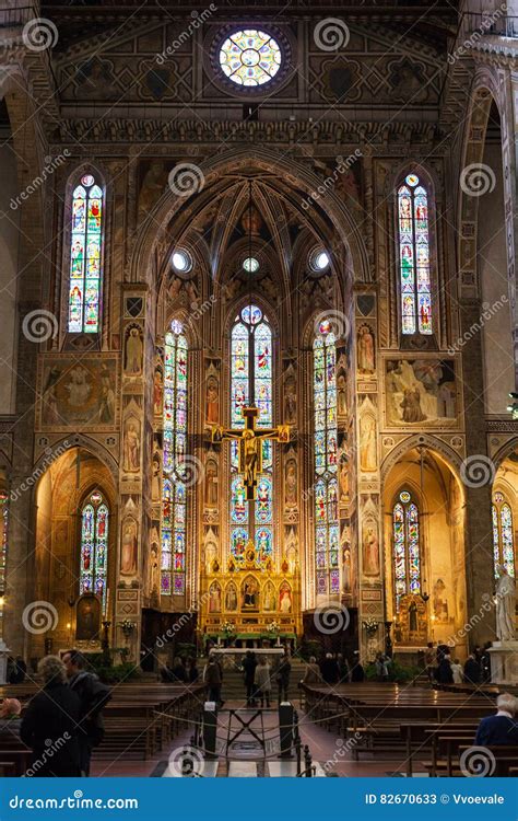 Interior of Basilica Di Santa Croce in Florence Editorial Stock Photo ...