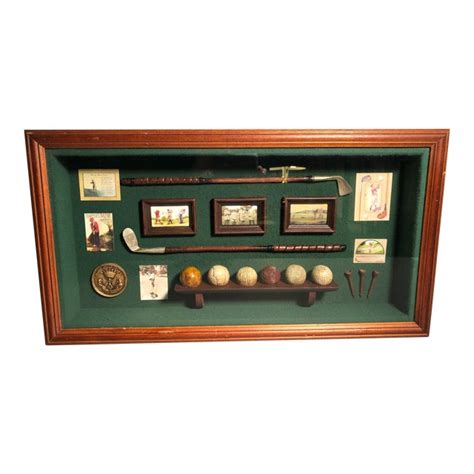 Miniature Golf Memorabilia Shadow Box With Vintage Golf Clubs and Balls Display Case Diorama ...