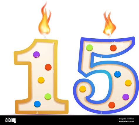 Birthday cake with number 15 on Stock Vector Images - Alamy