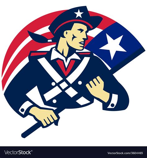 American patriot minuteman flag retro Royalty Free Vector