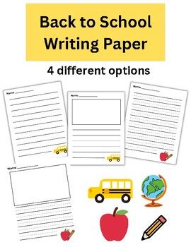 Back to School Writing Paper - All Subjects by Teach Teach and Teach