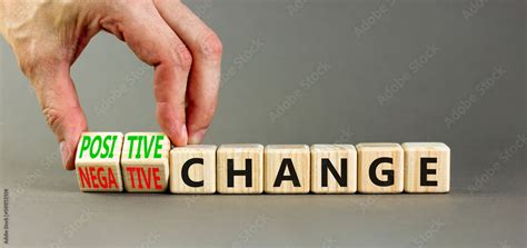 Positive or negative change symbol. Concept word Positive change ...