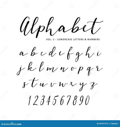 Hand Drawn Vector Alphabet. Script Font. Isolated Letters Written with ...