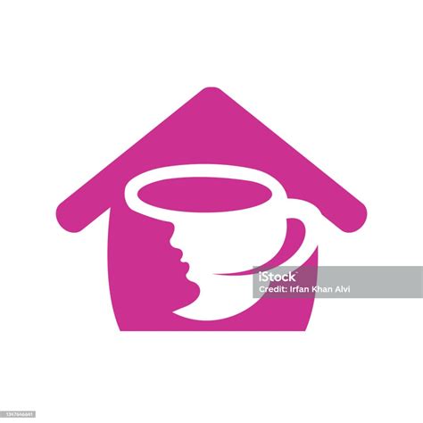Coffee Cup With Women Face Logo Vector Coffee Shop Logo Design Stock Illustration - Download ...
