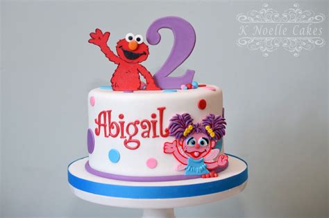 Sesame Street Elmo & Abby cake by K Noelle Cakes Elmo First Birthday ...