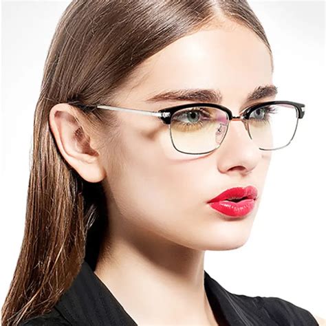 New retro man Eyes frames diopter frames for spectacles Smi Rimless optical glasses frame Women ...