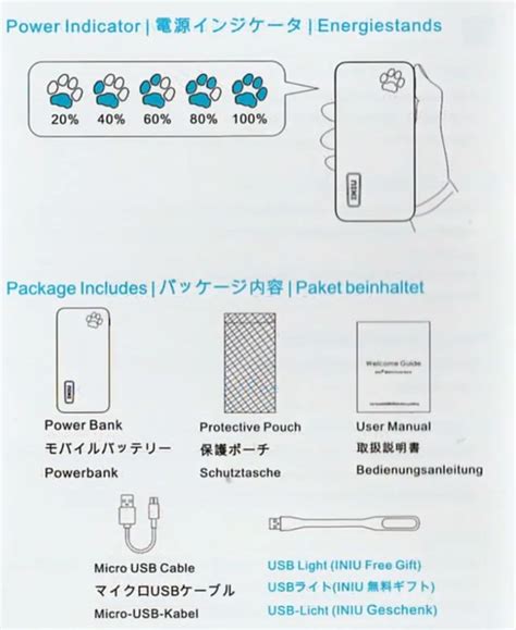 INIU Portable Charger Instructions INIU Power Bank Manual INIU Power Bank Instructions